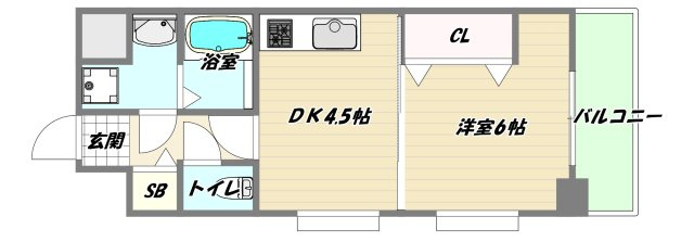大阪市東淀川区淡路３丁目の賃貸マンションの間取り