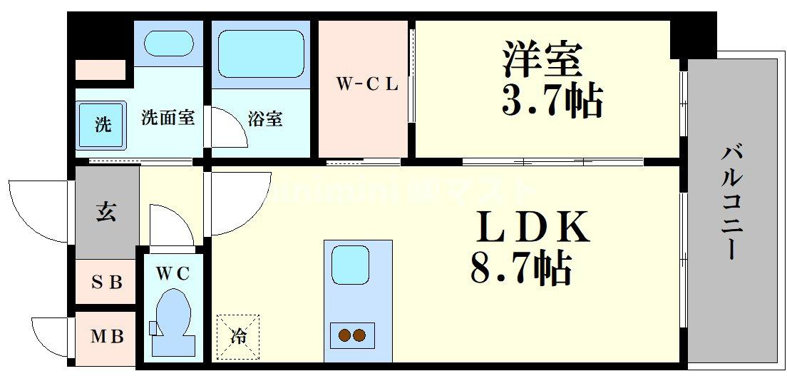 ORSUS大阪福島（旧リヴェント福島）の間取り