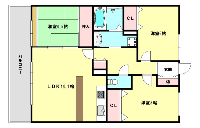 サンコート花山の間取り