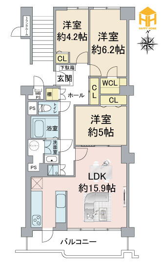 摂津スカイハイツの間取り|※現況と図面が異なる場合現況を優先いたします。