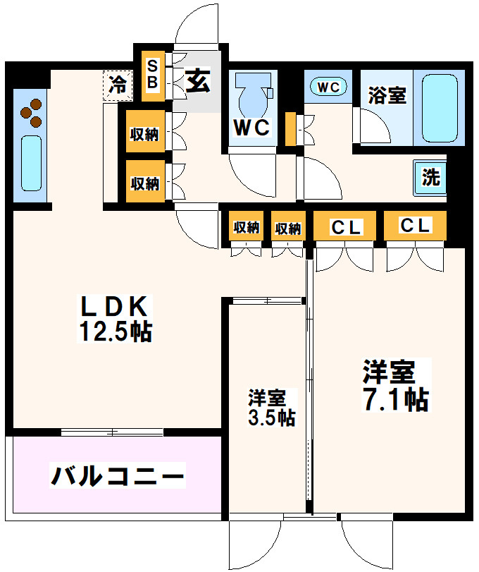 世田谷区桜丘５丁目の賃貸マンションの間取り