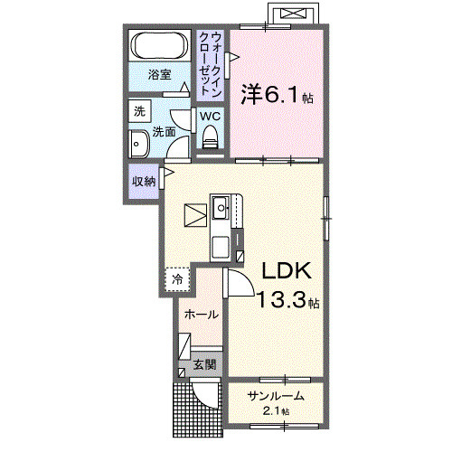 【間取り】 | オークランド　シャルマンＡ