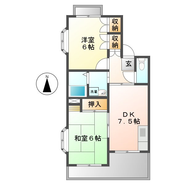 名古屋市昭和区福江１丁目の賃貸マンションの間取り