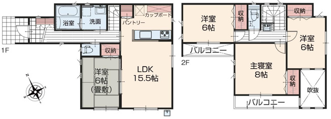 【間取り】 | 3人から4人家族には、新築戸建3LDKよりも広くゆったりした暮らしが出来る4LDKがおすすめです。家の中が広いことで、家族全員で団らんのできるリビングの他、子供1人に1部屋を割り当てることも可能です。