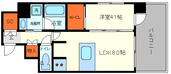 クリスタルエグゼ南堀江の間取り|クリスタルエグゼ南堀江　間取り