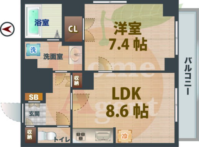 【間取り】 | グランヴァン中野新橋 | 1LDKのお部屋です。