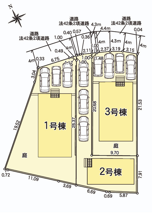 クレイドルガーデン／南区八分字町第15／２号棟の区画図