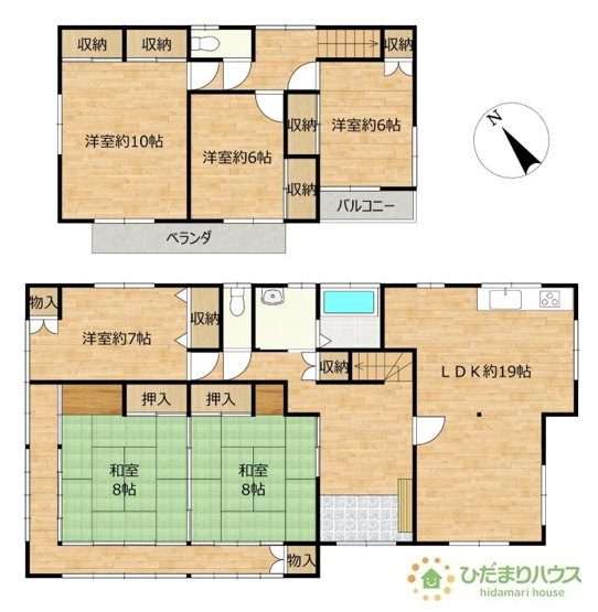 【間取り】 | 土浦市中　中古戸建 | 部屋数豊富な6LDKの間取りです。お子様の一人部屋はもちろん、ご夫婦の趣味のお部屋も実現可能です♪