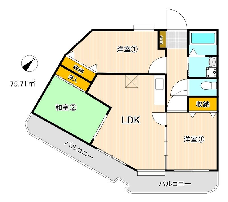 メゾンドール荒木の間取り|使い勝手の良い間取りです♪