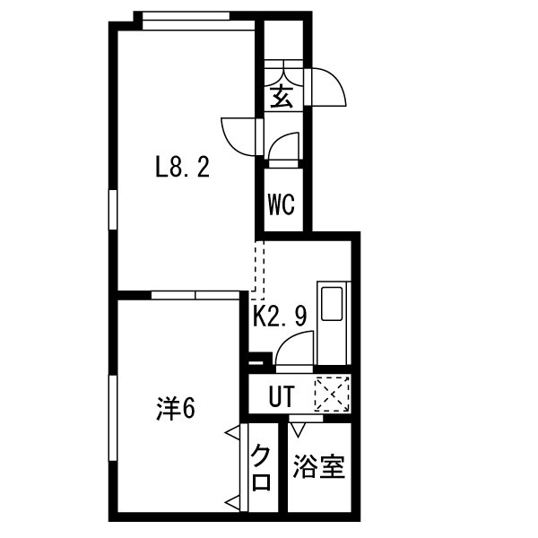 千歳市北斗４丁目のアパートの間取り