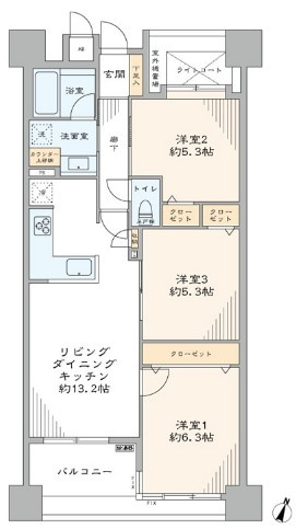 日神パレステージ横浜ベイウエストの間取り