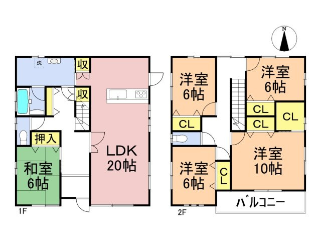 中古戸建　揖斐郡池田町六之井　平成30年築の間取り
