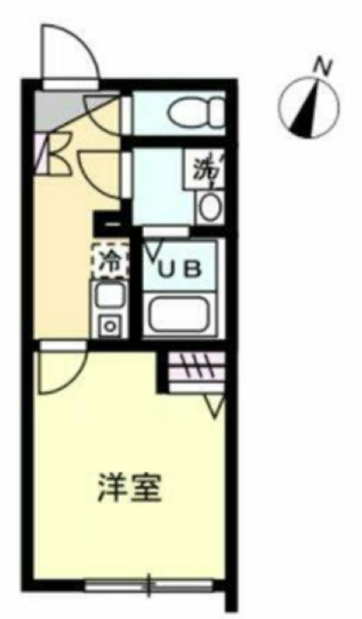 アークオーシャン大森の間取り|南向きの1K洋室5.01帖バストイレ別独立洗面台！