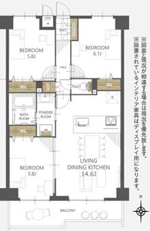 レジデンシャル西新井グランコートの間取り