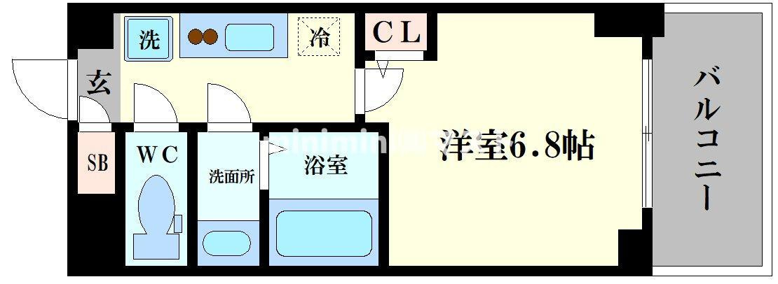 大阪市浪速区日本橋東１丁目の賃貸マンションの間取り