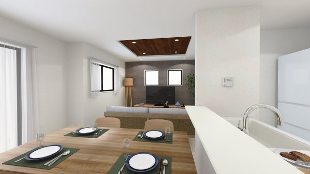 吉川市栄町　新築戸建　全1棟の完成予想図|完成予想図／このパースは図面を基に描いたもので実際とは多少異なる場合がございます。