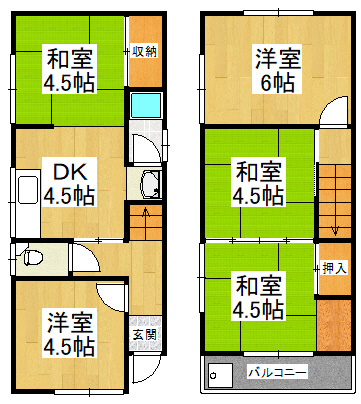 【間取り】 | 堺市中区深井北町貸家