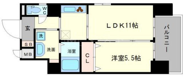 フェリーチェ難波の間取り