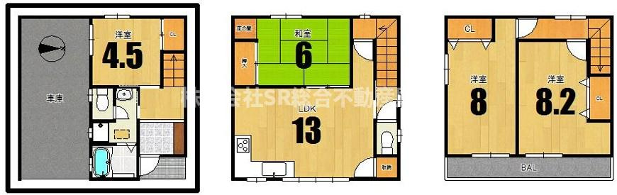 吉松2丁目中古戸建の間取り|2026年6月にリフォーム完了済みで、室内キレイで快適にお過ごしいただけます！

