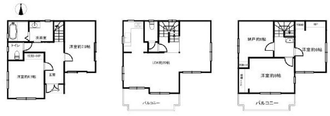 尼崎市食満　中古戸建の間取り