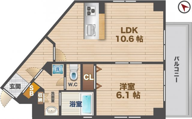 【間取り】 | プライムアーバン中野上高田 | 人気の1LDK。