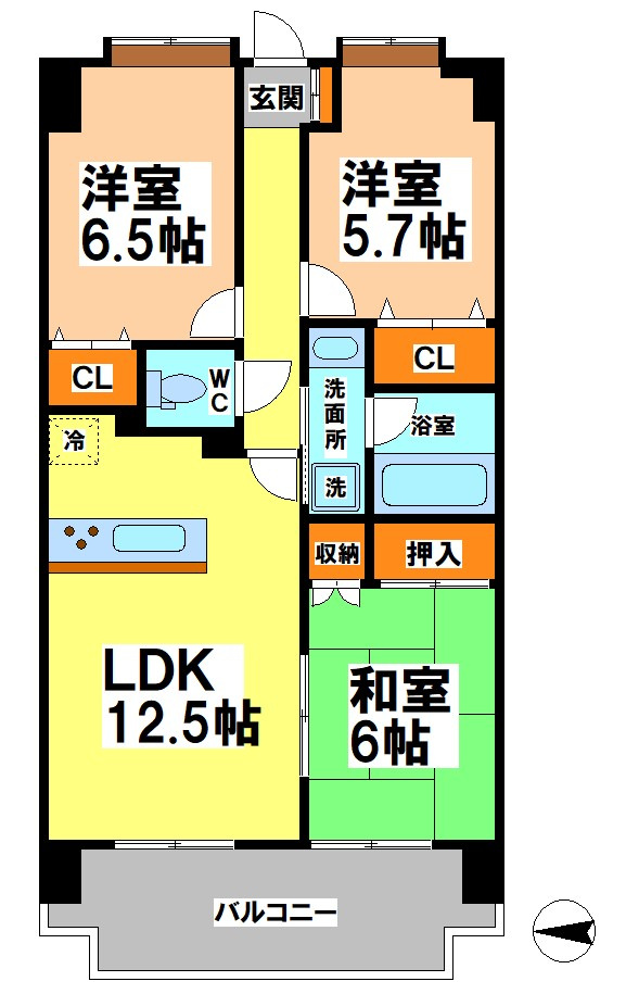 三鷹市下連雀７丁目の賃貸マンションの間取り