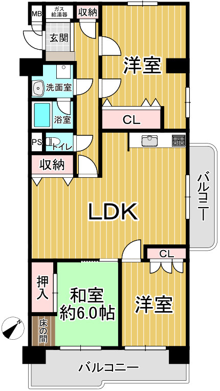 星和豊田町コーポラスの間取り