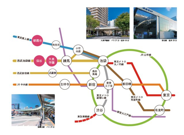 【その他】 | トラストステージ　新座市片山3丁目23期　全2区画　(保谷店) | 【アクセス:電車】
バス利用で2路線日常使いでき、通勤・通学に便利です♪
電車の運転見合わせ時も振替電車を利用できる安心感があります。