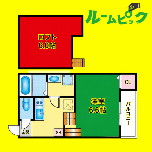 ハーモニーテラス生駒町　名古屋市賃貸　仲介手数料無料の間取り