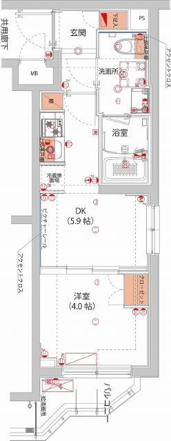 ハーモニーレジデンス武蔵小杉フォレストスクエアの間取り|間取りです