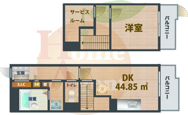 【間取り】 | サニーコート沼袋 | 1DKのお部屋です。