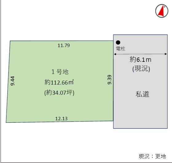 所沢市北秋津売地の区画図