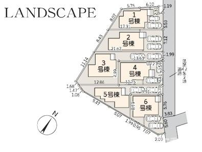 茅ヶ崎市香川１丁目　新築戸建　全6棟の区画図|対象5号棟