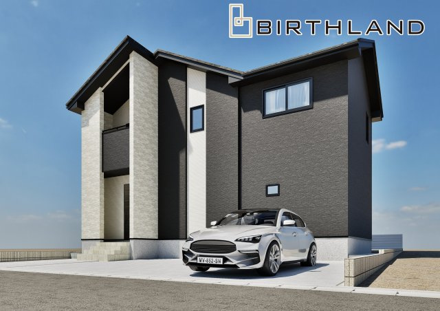 新築戸建・新築建売　福島市南矢野目1期　矢野目小・北信中の外観パース|完成予想図　2026年7月完成です！即入居可能！いつでもご内覧可能です♪