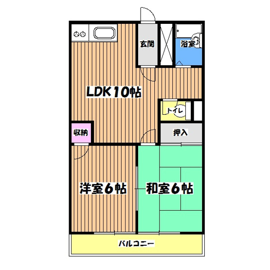 【間取り】 | ビューハイム昭島Ⅱ