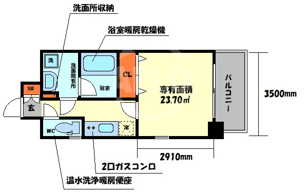 セイワパレス真田山公園南の間取り|セイワパレス真田山公園南　間取り
