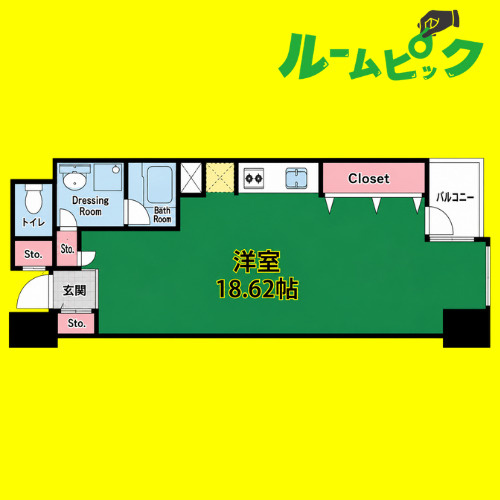 グラン・アベニュー栄　名古屋市賃貸　仲介手数料無料の間取り