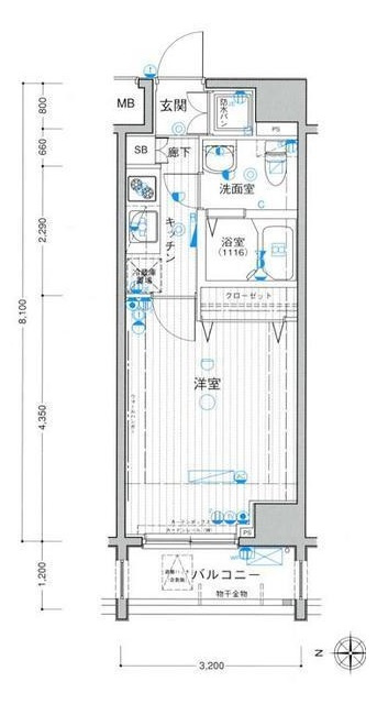 パークウェル浅草弐番館の間取り