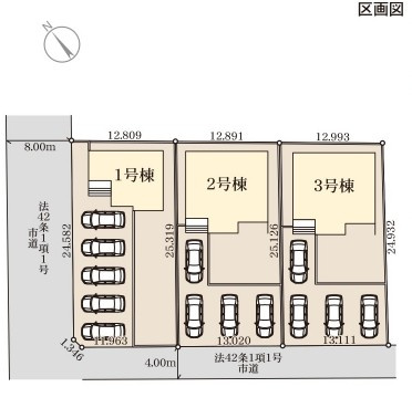 第1常総市坂手町　新築戸建　3号棟の区画図|区画図です♪