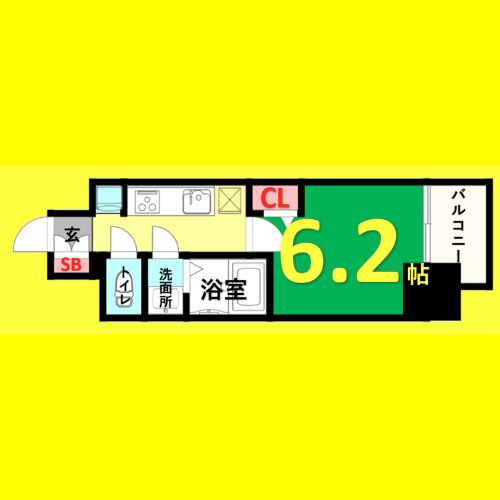 プレサンスTHE大須観音　名古屋市賃貸　仲介手数料無料の間取り