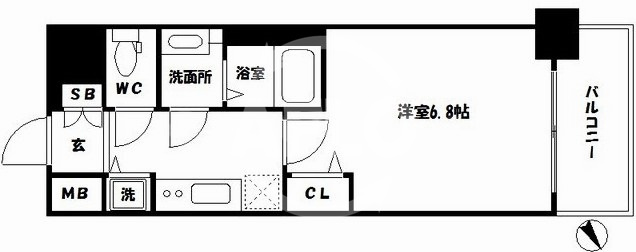 プレサンス立売堀パークシティの間取り|プレサンス立売堀パークシティ　開放感のある間取り