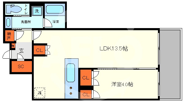 ワコーレ大阪新町タワーレジデンス　堀江小学校の間取り|ワコーレ大阪新町タワーレジデンス　間取り