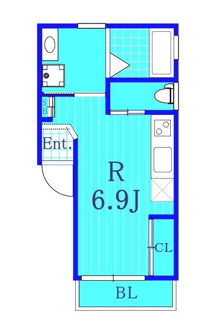 ルミエリア横浜の間取り|1Rタイプの使いやすい間取りです