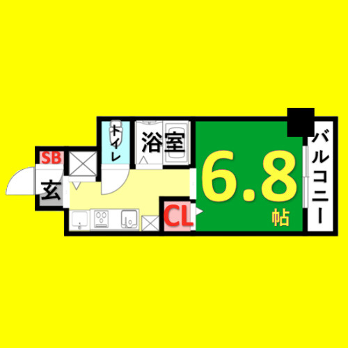 ライジングコート名古屋駅前東　名古屋市賃貸　仲介手数料無料の間取り