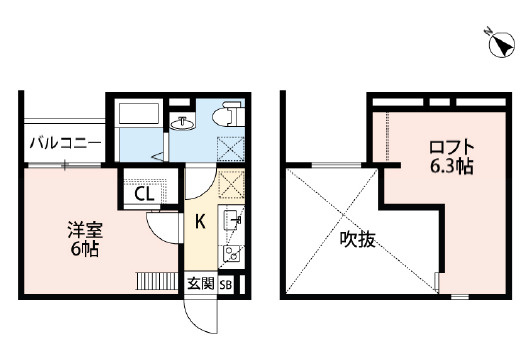 神戸市東灘区青木５丁目のアパートの間取り