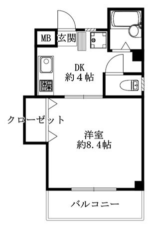 神戸市灘区大石東町６丁目の賃貸マンションの間取り