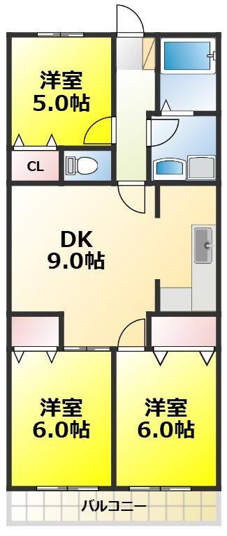 サニープレスキャッスルA棟の間取り