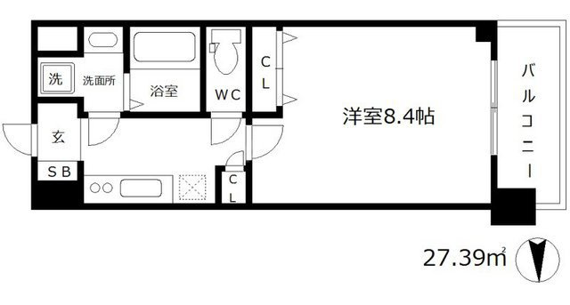 グランカーサ梅田北の間取り|グランカーサ梅田北　開放感のある間取り