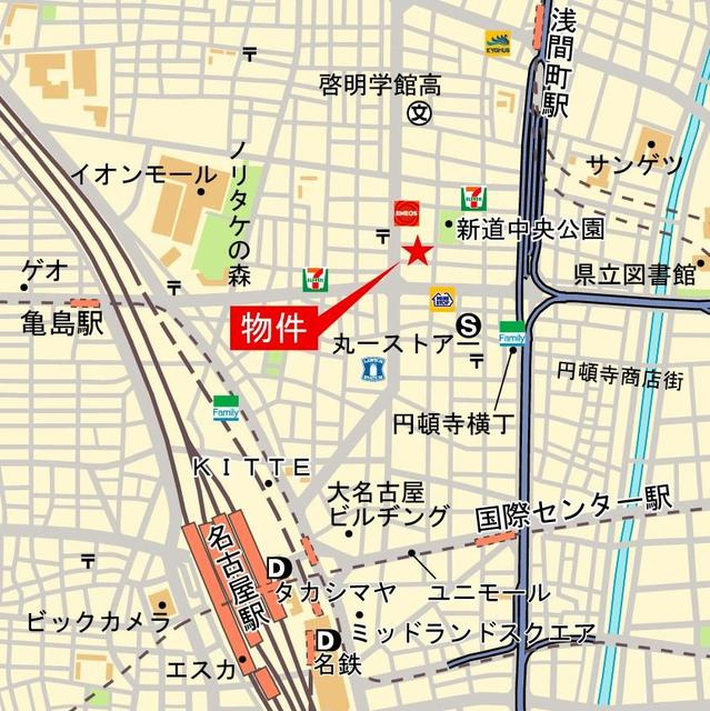 プレイズシード名駅北の地図