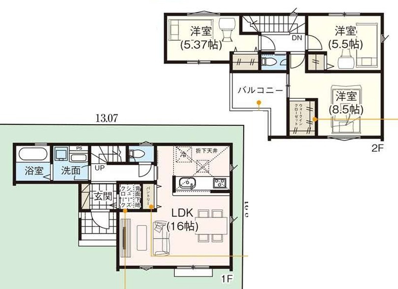 【仲介手数料無料】TIARA　所沢下安松4期　全１棟の間取り